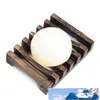 Soporte de bandeja de jabonera de bambú de madera Natural, estante de almacenamiento de jabón, caja de plato, contenedor para plato de ducha de baño