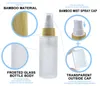 50ml Frosted Clear Szklana butelka z bambusa pokrywa czapka matowa butelka perfum bambusa sprayu butelki kosmetyczne butelki z bambusa