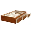 US-Lager, Oris-Fell, Eichefarbe Twin Größenplattform Storage-Bett mit 3 Schubladen für Kinder Erwachsene Schlafzimmer Sets WF193634AAL