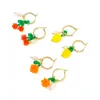 2020 mode fait à la main perlé cerise Orange citron fruits boucles d'oreilles pour femmes filles femme mode déclaration bijoux