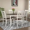 US warehouse 5-Piece Dining Table Set Home Kitchen Table and Chairs Wood Dining Set (White+Cherry) SH000088AAK