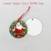 Sublimation Weihnachtsschmuck MDF leer rund quadratisch Schnee Dekorationen Thermotransferdruck Baum Anhänger Dekore B0927