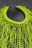 Fashion européenne Néon jaune déclaration Femmes Long Per perles Chokers Star Punk Fluorescence Chunky Perles Collier Collier 1512203