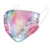 Mesh bottom hollowed-out colored diamond gradient color fashion face masks protective mask dust breathable designer face masks free shipping