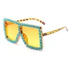 2021 Luxurious Patchwork Style Women Glisten Sunglasses Full Frame Inlaid Rhinestones Big Eyewear With Colors Lenses