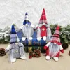 4 stilar Buffalo Plaid Christmas Dolls Figurines Handgjorda Jul Gnome Faceless Plush Nomes för smycken Presenter dekoration FY7176