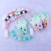 2Pcs/Set Milk Tea Cup Silicone Teether Toy and Soother Pacifier Holder Clip Chain Best Newborn Shower Gift