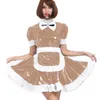 12 kolorów błyszczący PCV francuski pokojówka krótki rękaw sukienka damska słodka lolita mini sukienka kelnerka cosplay jednolite halloween kostium