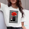 Hot Sale Kvinnor Kläder Utskrift Blomma Parfymflaska Söt Kortärmad Tshirt Tryck Kvinnor T-shirt T-shirt T-shirt Top Casual Kvinna Tee