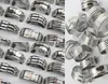 50PCS Silver Mix Design Polish MEN stainless steel Band rings Whole fashion jewelry Lots brand new243J