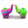 4.5 "Mini Elephant Silicone Bong med glasskål Portable Travel Animal Dry Herb Flower Tobacco Dabbing Oil Rökning Vattenrör