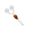 Glass Smoking Pipes Double Oil Burner Pipes with Skull Head