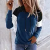 Womens Hoodie Sweatshirt Casual Pullover Tuniek Top Lange Mouw Sweatshirts Oversized Patchwork Hoodies Losse Sweatshirt met capuchon