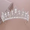 Klipsy do włosów Barrettes Bridal Crown Crystal Akcesoria ślubne Tiara Noble Gold Rhinestone Heakdress1