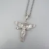 New Fashion Men Hip Hop Necklace Gold Silver Color CZ Angle Pendant Necklace with Rope Chain Nice Gift7977772