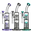 hookahs toro recycler bubbler glass tube bongs with diffuse double arm trees perc water pipes dab rigs bowl or banger