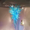 Lamps Ceiling Chandelier Long Turquoise Color Nordic Handmade Blown Glass Indian Chandeliers lighting led pendant light for living room home decor