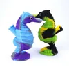 Cookahs Seahorse Fife Силиконовые трубы для курящих труб PET Package Crincon Water Bubbler Pipe Line Crack Cool Dab Буроны складной BONG