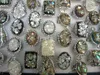 Fashion Abalone Alloy Shell stone women silver plated rings New Wholesale Lots Jewelry Charm Rhinestone Ring 25pcs/lot