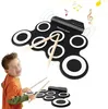 Percussion 7 Pads Portable Electronic Drum Set Portable Electronic Roll Up Drum Silicon Pads Kit med fotpedaler och trumsticks barn nybörjare