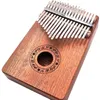 Creativo 17 tasti Kalimba Thumb Piano Legno di mogano di alta qualità Corpo strumento musicale Tune Hammer per principianti Finger Piano1267H