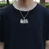 Iced Out Bling Rapper Black Wealth Letter Pendant CZ Chain Gold Silver Color Hip Hop Jewelry CZ Necklace for Men Women 4929857