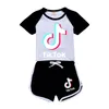 Estate Tik Tok Set per Big Boy Girl Clothes Moda Kid Cotton TShirt TopSport Pantaloncini casual Pant 2pc Outfit Bambini Boutique T4355180