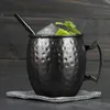 4 Pieces 550ml 18 Ounces Moscow Mule Mug Stainless Steel Hammered Copper Plated Beer Cup Coffee Cup Bar Drinkware303O