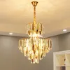 Led Modern Avize Parlak Lüks Altın Ayna Yüzey Kristal Avizeler Işıklar Fikstür Yemek Odası Restoran Ev Kapalı Aydınlatma