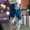 Homens Punk Calças de Combate de Hip Hop Patchwork Streetwear Jogger longas Harem calças cargo Sweatpants Sports Plus Size