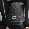 Universal PU Cuir Direction de voiture Couvercle de roue de roue Bling Strass Crystal Voiture Intérieur Decro avec Crystal Crown Accessories Noir