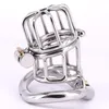 Hinged Type Male Cock Cage Stainless Steel Arc Penis ring Metal Chastity Devices with Two Stealth Locks Sex Products for Men