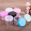 10G 15G 20G navulbare plastic schroefdopdeksel met duidelijke basis lege cosmetische pot voor nagelpoederfles oogschaduw container LX2761