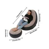 1set inflatable sofa BEAN BAG lazy sofa olding recliner outdoor bed with pedal flocking single chair pile coating1