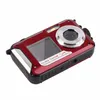 Fotocamera digitale impermeabile Fotocamera subacquea Videoregistratore Selfie Dual Sn DV Videocamera di registrazione(Rosso)