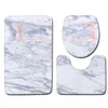 Marble Pattern and Shower Curtain Set Bath Rug 3pcs Bathroom Mat Set Anti Slip Carpet Bath Mat Alfombra Ducha Antideslizante 307L9797529