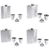 7oz Outdoor Portable Stainless Steel Hip Flask Set Small Pocket Wine Bottles Set With Wine Glass Funnel Customizable Hip Flask