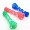 Rökning One Hitter Bat Silicone Portable Straight Pipe Multi Color Pyrex Glass Tobacco Pipes