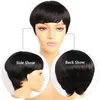 pixie cut wigs brazilian human hair straight short bob wig for women 150 remy machine made hair4046327