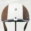 KCO PU läder Motorcykel Half Helmet Vintage Women039s Electric Scooter Helmet Retro Men039S Motor Bike Ebike Moto Casco1432684