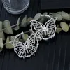 Trendy New Simple Hollow Butterfly Bamboo Hoop Ohrringe für Frauen Silber Farbe Geometrische Ohrringe Punk HipHop Schmuck177l