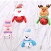 Ornamenti per l'albero di Natale Ciondolo Babbo Natale/pupazzo di neve/renna/orso con campanelli Decor Decorazione per bambola albero di Natale JK2008XB