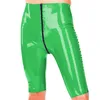 14 cores 2 Pants Way Zipper cintura alta Mulheres Olhar Molhado PVC Oriente Shorts Sexy lápis abrir virilha Pants Dança do partido Clubwear