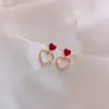 2020 new classic sweet heart-shaped ladies dangling earrings red love temperament simple and small earrings fashion ladies earrings