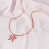 Nya Bling Bling Butterfly Halsband för kvinnor Iced Out Crystal Animal Pendant Kedjor Tjejer Mode Smycken Gift