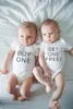 1pc Buy One Get One Free New Infant Baby Twins Boys Girls Rompers Newborn Baby Twins Clothes Babe Cotton Funny Print Romper