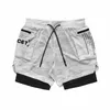 Nieuwe 2 in 1 sportschool shorts Men Summer Running Jogging shorts Men Snelle droge training heren gym fitness workout sport korte broek1962918