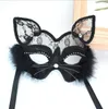 Masquerade mask lace sexy female animal cat face pvc Halloween mask Christmas supplies GD5207206857