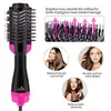 Ett steg torktumare borste och hår curlers 2 i 1 Volumizer Blower Hot Comb Rätare Värme Curling Iron Hair Styling Tools DS