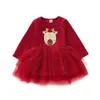 Christmas Toddler Baby Girls Robes à manches longues à manches à manches à manches longues robe tulle vêtements pour enfants robes pour filles